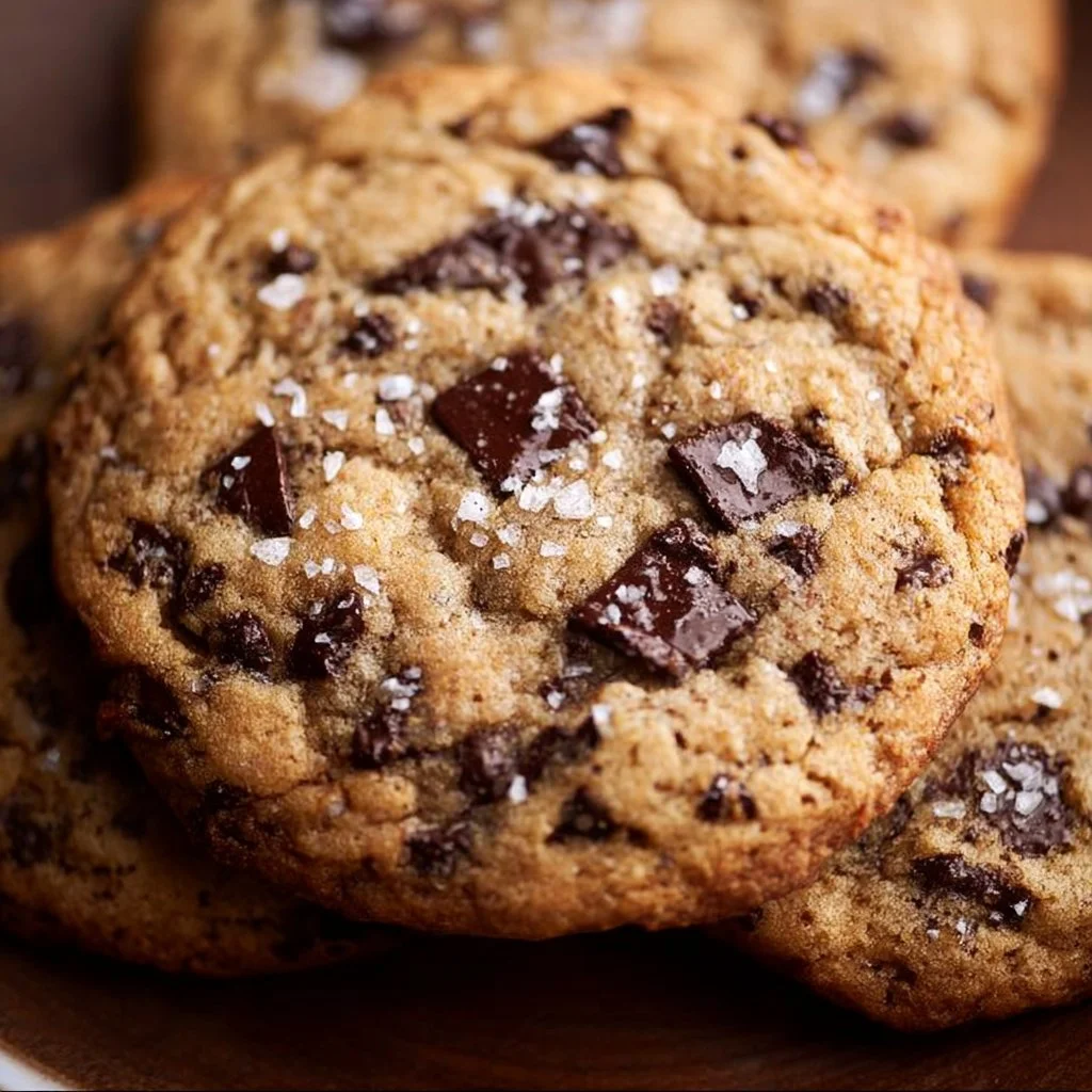 Delicious sea salt chocolate chip cookies freshly baked