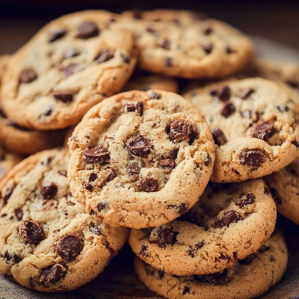 Baking fresh Sugar Free Chocolate Chip Cookies on a kitchen countertop