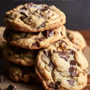 Batch of super chunky chocolate chip cookies fresh from the oven.