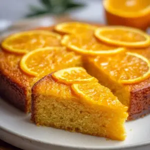 Slice of moist Vegan Orange Cake garnished with orange zest