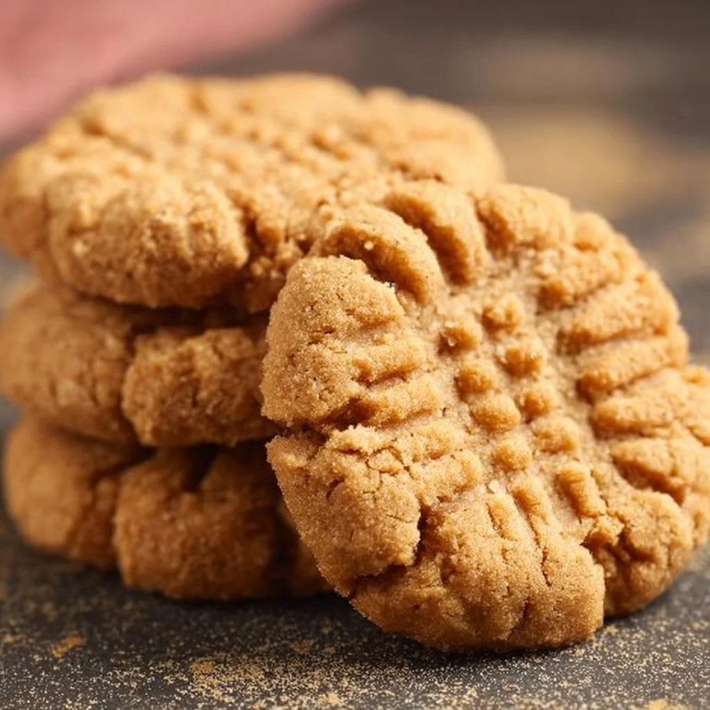 Delicious vegan peanut butter cookies on a baking tray