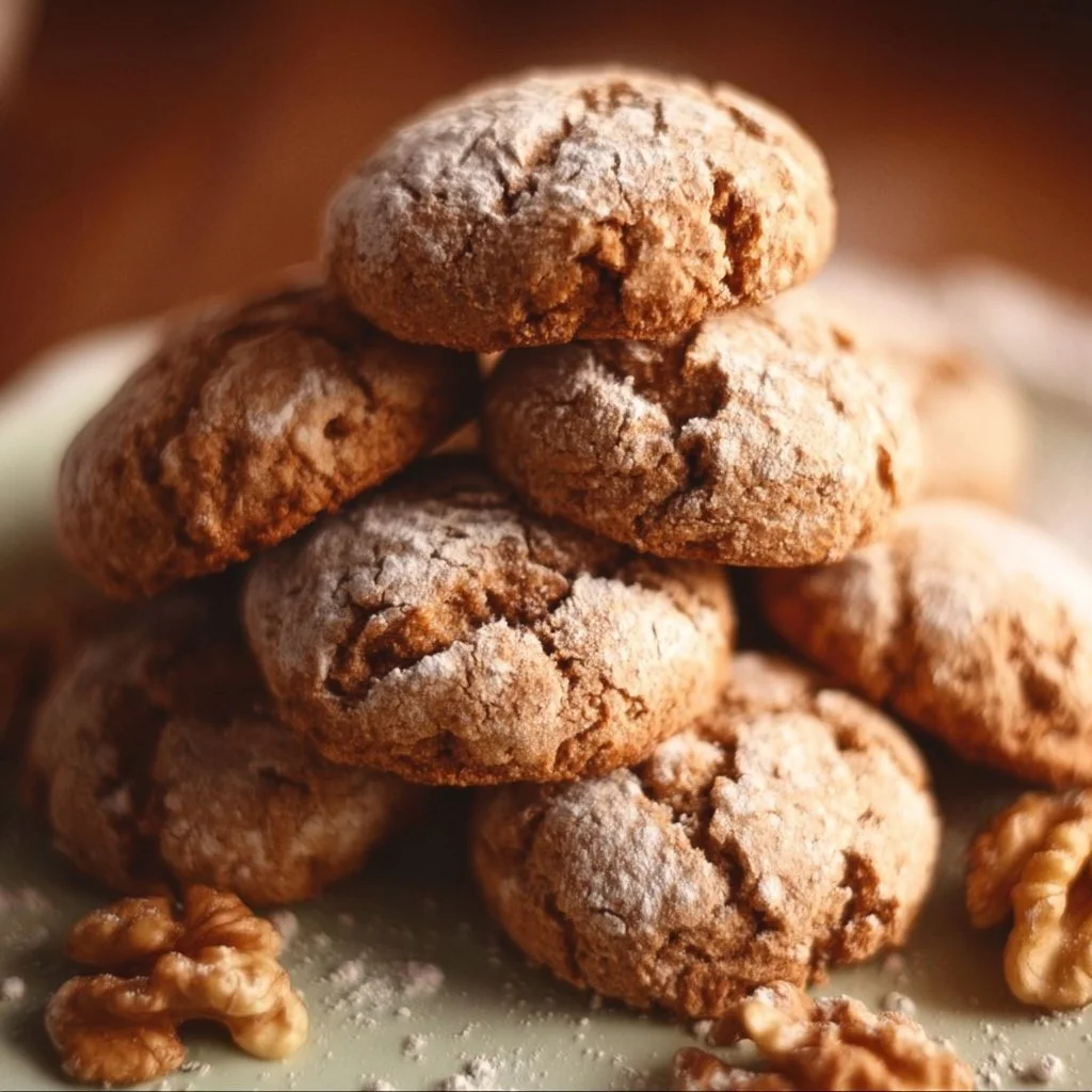 Delicious homemade walnut cookies with crunchy walnuts and golden-brown edges