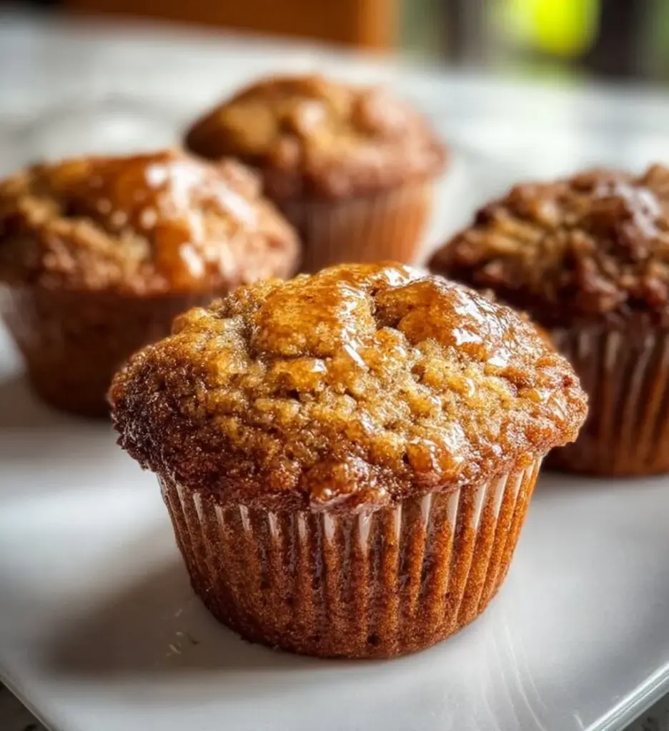 Healthy homemade banana muffins fresh out of the oven