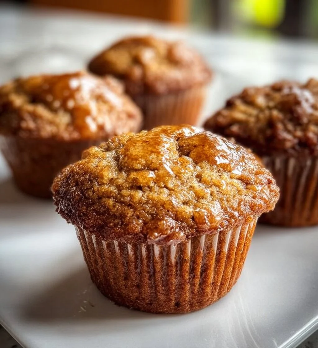 Healthy homemade banana muffins fresh out of the oven