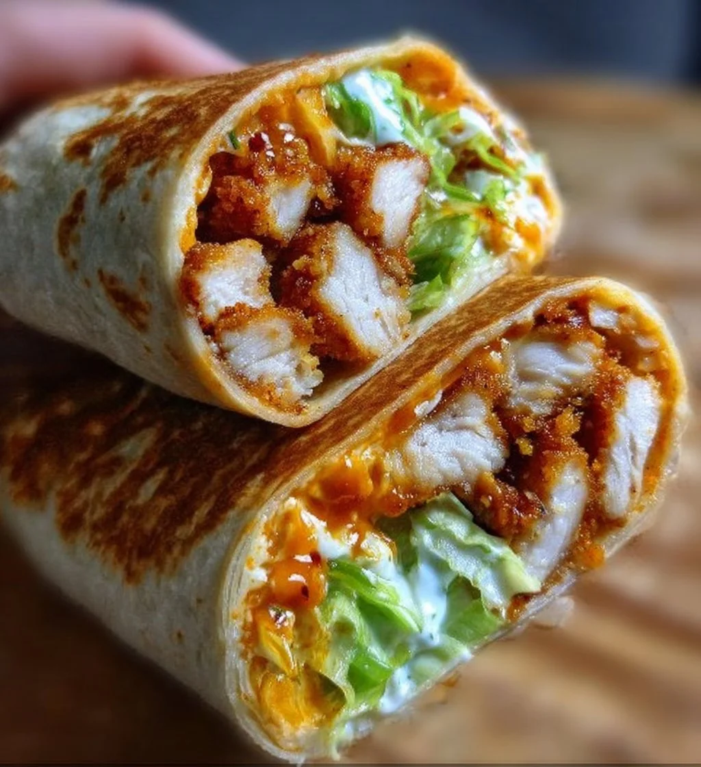 Crispy Chicken Ranch Snack Wrap with fresh ingredients and ranch dip