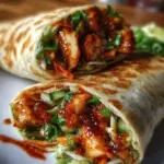 Sweet Chili Chicken Wraps served with fresh vegetables and a zesty sauce