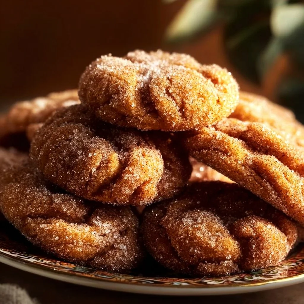 Delicious churro crinkle cookies dusted with cinnamon sugar